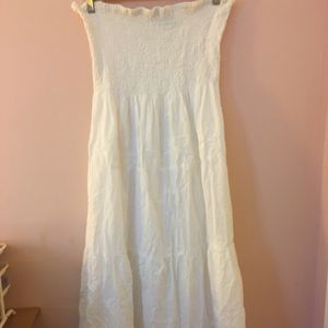 White Summery Strapless Dress